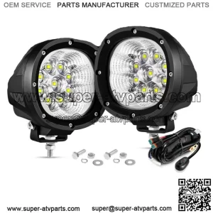 4" Round LED Work Light Pods Driving Fog Lamps For Can-am Maverick X3