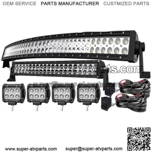For Can Am Maverick X3 17-UP 42" Curved LED Light Bar Upper Roof Driving Combo