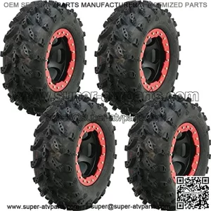 Full set of Swamp Lite 25x8-12 and 25x10-12 ATV Tires (4)