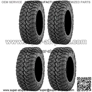 Full set of QuadBoss QBT846 (8ply) Radial 27x9-14 and 27x11-14 ATV Tires (4)