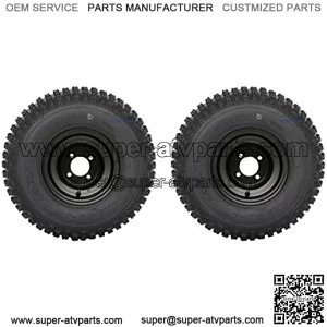 18x9.50-8" Golf Cart Tires/ATV Tires and 8" BLACK Steel Wheel Combo - Set of 2