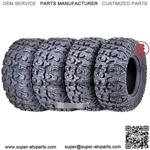 Set 4 Premium ATV/UTV Tires 25x8-12 Front & 25x10-12 Rear / 8PR w/Side Scuff Guard ??
