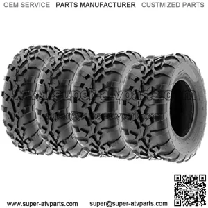 Set of 4 A010 25x8-12 Front & 25x11-10 Rear ATV UTV Lawn Mowers Tires, 6 PR, Tubeless