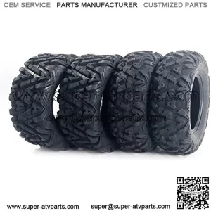 Set of 4 All Terrain ATV UTV Tires 25" 25x8-12 Front & 25x10-12 Rear 6PR Deep Mud Tubeless