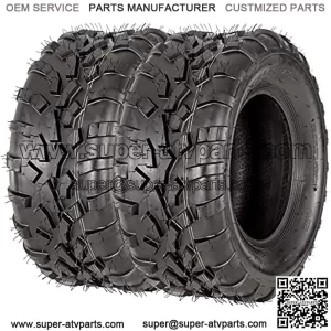 Set of 2 25x10-12 25x10x12 ATV UTV Tires 6 PR Tubeless