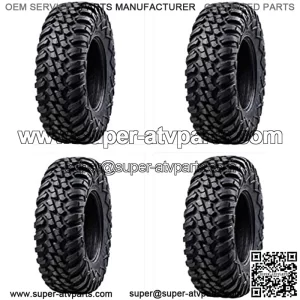 Four (4) Heavy Duty 8 Ply Radial DOT UTV/ATV Tires - 26x9-14 & 26x11-14 Black 26x14