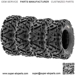 Set of 4 SunF Power.I ATV UTV all-terrain Tires 25x8-12 Front & 25x10-12 Rear, 6 PR, Tubeless A033