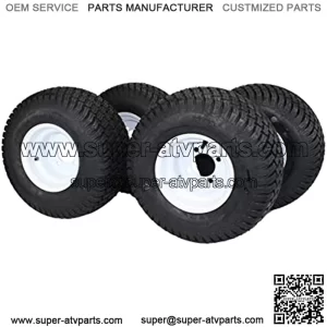 8" WHITE STEEL GOLF CART WHEELS AND 18X8.50-8" 4 PLY TURF TIRES ATW-003- (SET OF 4)