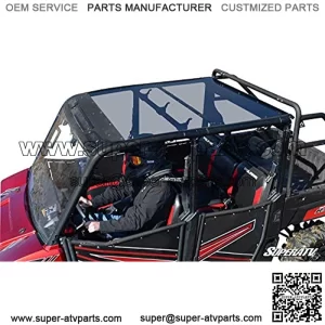SuperATV Dark Tinted Roof for Full Size Polaris Ranger XP 1000 Crew / 1000 Crew / 1000 Diesel Crew (see fitment) | 1/4" Polycarbonate 250X Stronger Than Glass | Great for Year-Round Use