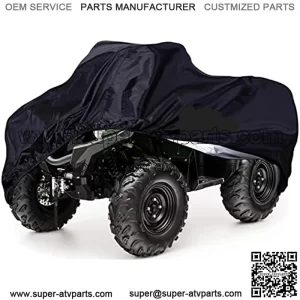 190T Waterproof ATV Cover,Large Heavy Duty Black Protects 4 Wheeler from Snow Rain or Sun,82.5" x45" x 47"