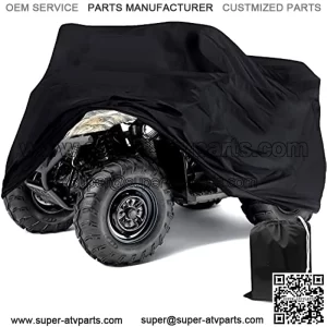 Tokept 190T Black Quad Bike ATV ATC Rain Waterproof Cover 86" (Black, XXL)
