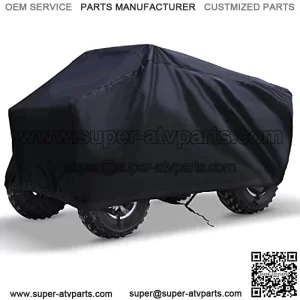Waterproof ATV Cover, Heavy Duty Black Protects 4 Wheeler from Snow Rain or Sun (Black, 82 inch)
