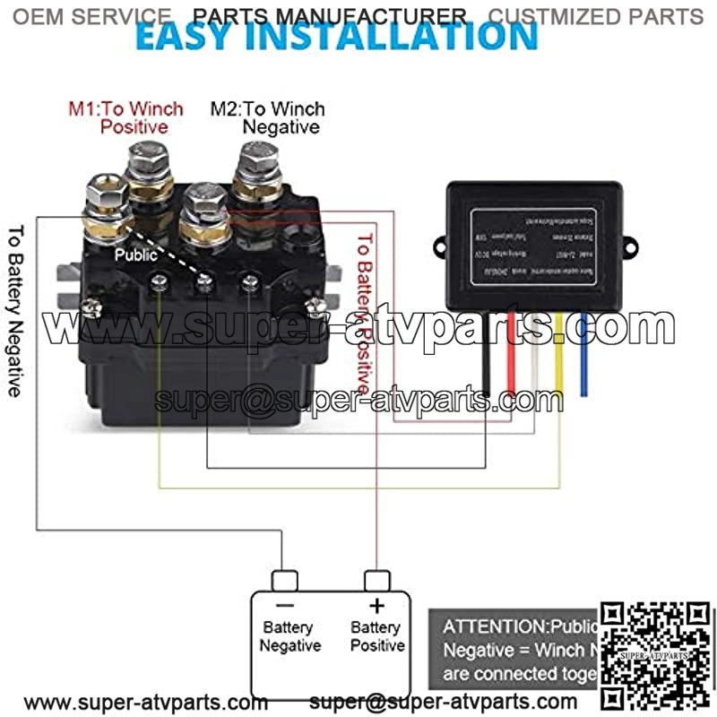 12V 500A Winch Solenoid Relay Contactor+2pcs Wireless Winch Remote Control Kit with 6 Protecting Caps Universal for Truck Jeep ATV SUV 5500-12000lbs Winch (500A) - Image 2