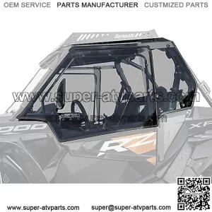 SuperATV Polaris RZR XP 1000 | XP Turbo | 900 | S 900 Hard Cab Enclosure Upper Doors and Rear Windshield - Scratch Resistant Polycarbonate - Light Tint