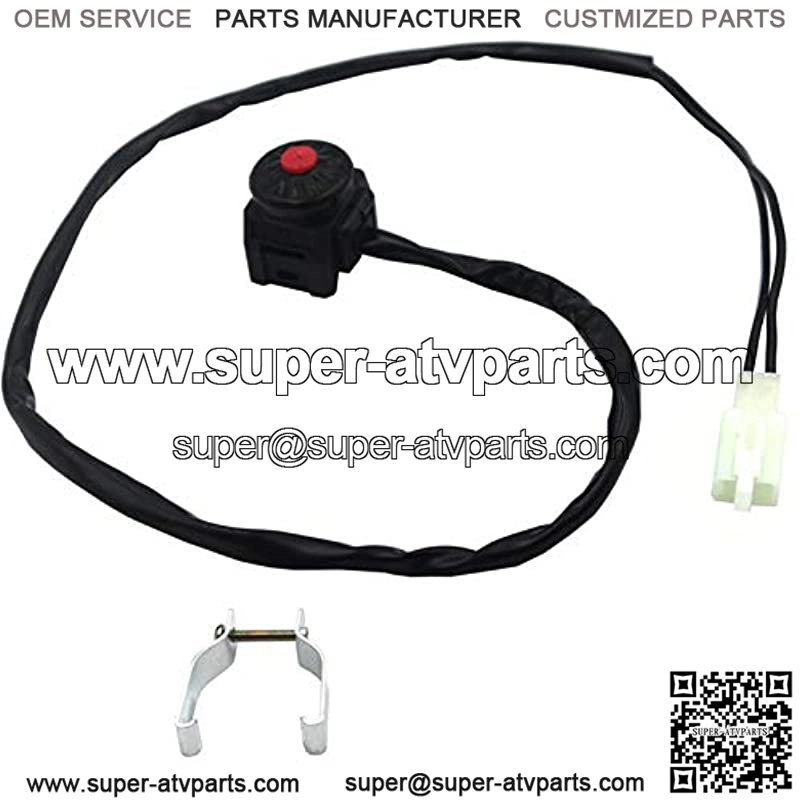 Wiring Loom Harness Kill Switch Key Switch 2-Wire Ignition Coil CDI Box Spark Plug Rebuild Kit for 50CC 70CC 90CC 110CC-160CC Kick Start Dirt Pit Bike ATV Buggy Go Kart Wire Harness - Image 3