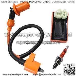 High Performance Racing GY6 Ignition Coil 6 Pin AC CDI Box Spark Plug Kit for 50cc 125cc 150cc ATV Quad Go Kart Moped Scooter