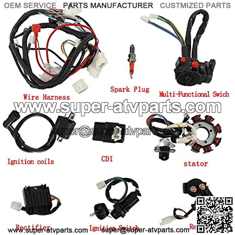 Wiring Harness Kit Complete Electrics Stator Coil CDI Wire Loom Set for 4-Stroke ATV QUAD 150cc-300cc - Image 2