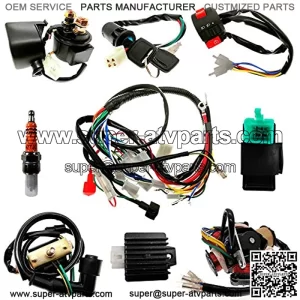 Complete Electrics Stator Coil set Quad Wire Harness Electrics Stator Coil CDI Wiring Harness For GY6 50cc 70cc 90cc 110cc 125cc ATV Quad Pit Dirt Bike Buggy Go Kart