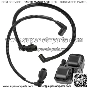 Ignition Coil w/ Spark Plug Wire 59.3 49.5 cm For Polaris Ranger 700 EFI 2006-08