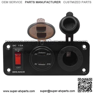 New center console power switch + cigarette lighter holder + 4.2A USB with voltmeter