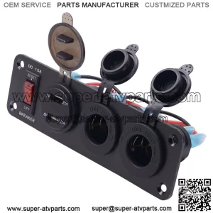 New center console power switch + 2 cigarette lighter holders + 4.2A USB with voltmeter
