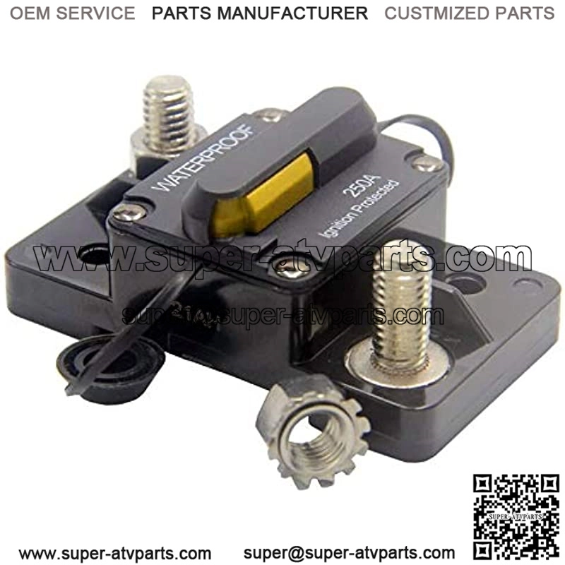 250 Amp Circuit Breaker, Marine Trolling Motors Boat ATV Manual Power Fuse Rest, Waterproof (250A) 12V-48VDC (No Manual Button Disconnect) - Image 2