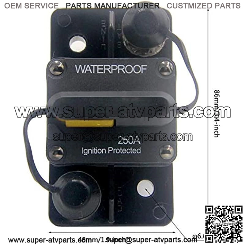 250 Amp Circuit Breaker, Marine Trolling Motors Boat ATV Manual Power Fuse Rest, Waterproof (250A) 12V-48VDC (No Manual Button Disconnect) - Image 4
