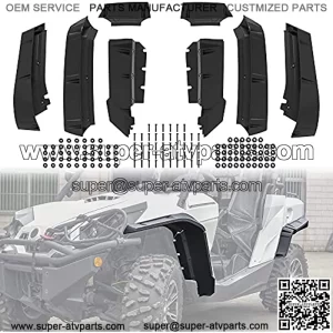 Extended Fender Flares Mud Flaps Wider XXL Mud Guards Extension for Can-Am Commander & Commander Max 800 1000 2011-2020 Accessories (8PCS, Replace 715002451, 715001013)