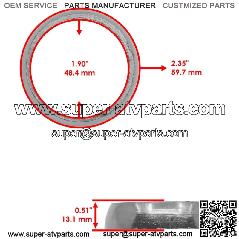 2X 5211688 Exhaust Muffler Gasket For Polaris 2010-2019 - Image 2