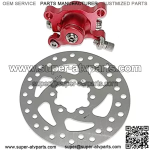 Red Brake Caliper & 120mm(4.72") Disc Rotor Brake for MBX10 MBX11 Moto Rear Mini Bike 47cc 49cc Pocket Bike Goped Scooter Go-Kart Mountain / Sports Bike