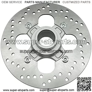 Rear Brake Rotor Disc with Flange Hub Assy for Honda TRX400 Sportrax TRX400EX 99-08 TRX400X 09-14, 43120-HN1-A20 43251-HN1-003