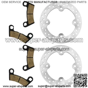 2 Front Brake Disc Rotor And Pads for Polaris RZR 800 EFI 2008 2009 2010-2014