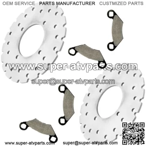 Front Left Right Brake Disc Rotor w/ Pads for Polaris Xpedition 325 4x4 2001-02
