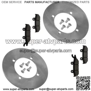 Front Rh Lh Brake Disc Rotor W/Bolt & Pads for Yamaha Viking 700 YXM700 2014-22