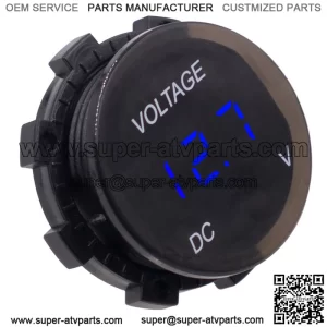 Blue car digital display voltmeter