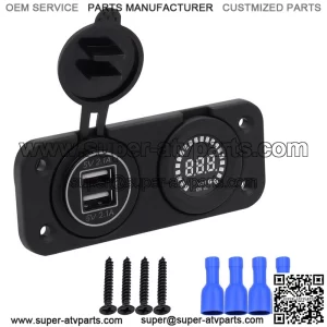 Center console 4.2A with aperture dual USB green +12V color screen voltmeter