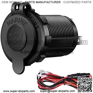 Cigarette Lighter Socket Car Marine Motorcycle ATV RV Lighter SockeOutlet Socket Receptacle 12V Waterproof Plug by ZHSMS
