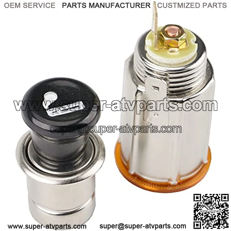 12V Vehicle Eject Button Cigarette Lighter Element Socket Plug Socket Assembly Set for Car Truck Boat Tractor Motorcycle RV ATV Golf Cart