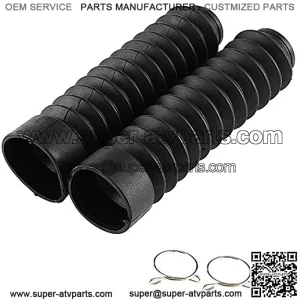 1 par de polainas de cubierta de horquilla de goma - Motocicleta Cubierta de horquilla delantera Polainas Gators Botas Amortiguaci??n de choque Cubierta de polvo 205 x 42 mm(Negro)
