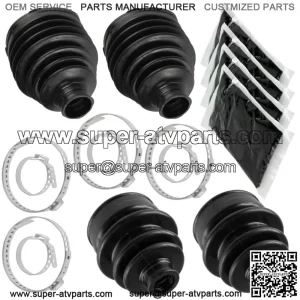 2 Rear Axle Outer And Inner CV Boot Kit for Yamaha Grizzly 550 YFM550Fg 4X4