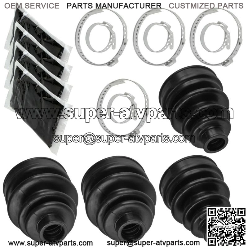 2 Rear Axle Inner Outer CV Boot Kit for Yamaha Grizzly 450 YFM450F 4X4 2007-2010