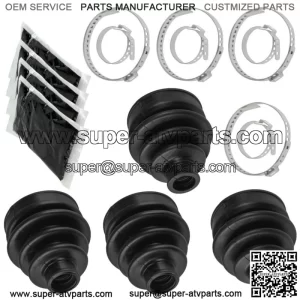 2 Front Axle Inner Outer CV Boot Kit for Yamaha Grizzly 450 YFM450FG 4WD 2008-14