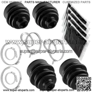 2 Rear Axle Inner Outer CV Boot Kit for Yamaha Grizzly 450 YFM450 4X4 2011-2014