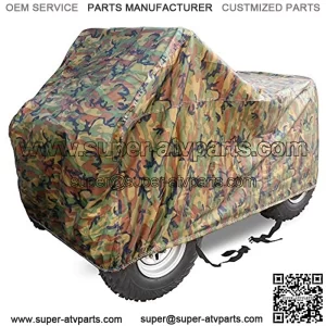 Camo 79 Inch ATV Quad Covers Waterproof Outdoor Oxford Cloth Durable 4 Wheeler Rain Cover Accessories All Weather UV Protection for Kawasaki for Polaris for Suzuki for Can Am