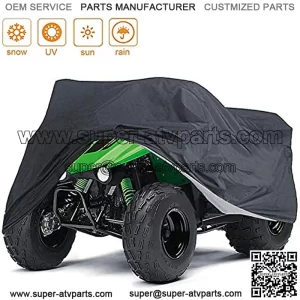 ATV Cover - Waterproof Windproof Quad Bike ATC 4 Wheeler Cover, All Weather Outdoor UV-Resistant ATV Covers, Suitable for Kawasaki Yamaha Suzuki Honda Polaris Black (103x43x47 inches)