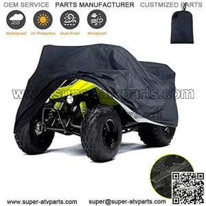 ATV Cover, 420D Heavy Duty Ripstop Material Black 4 Wheeler Cover,ATV Deluxe Storage Cover(100in)