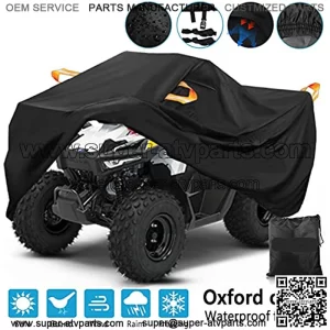 ATV Cover, Waterproof ATV Cover for Polaris Sportsman Yamaha Grizzly Wolverine YFZ Honda Sportrax TRX Kawasaki Bayou Wheel Car Black (79" L x 37" W x 42" H)
