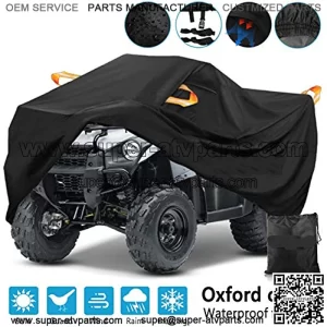ATV Cover, Waterproof for Polaris Sportsman Yamaha Grizzly Honda FourTrax Kawasaki KFX Wheel Car with Air Vents Reflective Strips and Buckle Straps Length up to 83 inches
