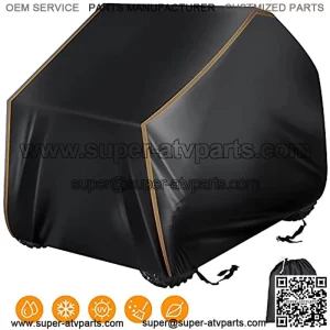 ATV ATC Cover 88 Inch Waterproof Quad Bike Covers, Universal Fit, 4 Wheeler Accessories with Night Reflective Stripes & Storage Bag, All Weather Outdoor Protection Vehicle Cover, Black