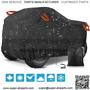 Waterproof ATV Cover, for Polaris Sportsman Yamaha Grizzly Wolverine YFZ Honda Sportrax TRX Kawasaki Bayou Wheel Car Black 79x37x42 inch(L)